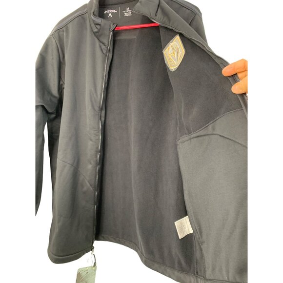 VGK Antigua Full-Zip Golf Jacket Mens M Black Scuba Fleece Lined NHL 7645 - Picture 7 of 14
